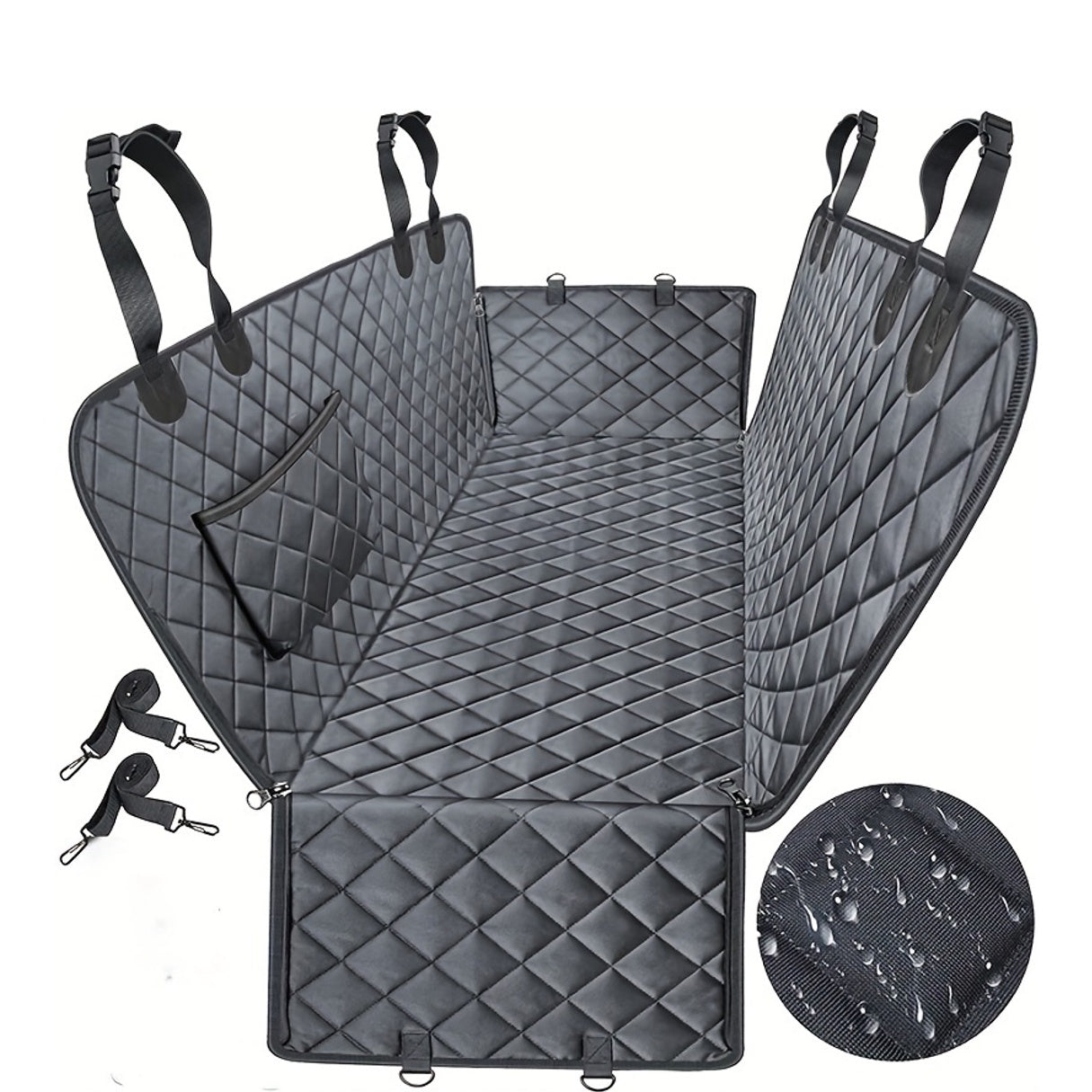 600D Heavy Duty Waterproof Dog Seat Cover - Scratch-Proof Non-Slip Pet Hammock with Soft Durable Polyester, Universal Fit for Cars Trucks SUVs Back Seat Protection - PAW-SOME PETS