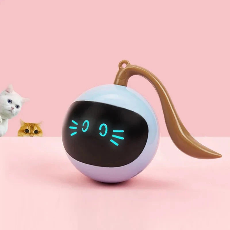 Smart Interactive Cat Toy Colorful LED Self Rotating Pet Ball Toys USB Rechargeable Kitten Automatic Ball Toys Cat Accessories PAWN-SOME PETS