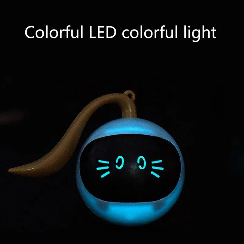 Smart Interactive Cat Toy Colorful LED Self Rotating Pet Ball Toys USB Rechargeable Kitten Automatic Ball Toys Cat Accessories PAWN-SOME PETS