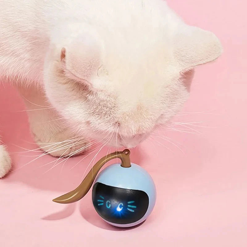 Smart Interactive Cat Toy Colorful LED Self Rotating Pet Ball Toys USB Rechargeable Kitten Automatic Ball Toys Cat Accessories PAWN-SOME PETS