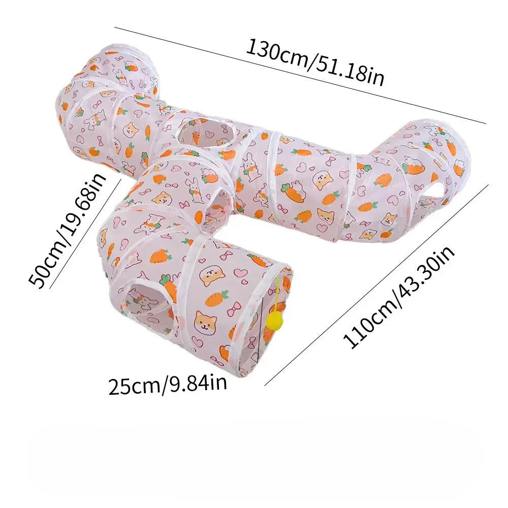 Cat Tunnel Portable Foldable Set Pet Rabbit Guinea Pig Tent Maze Channel Toy Dog Fence Pet Cage Large Space Multiple Gameplay PAW-SOME PETS