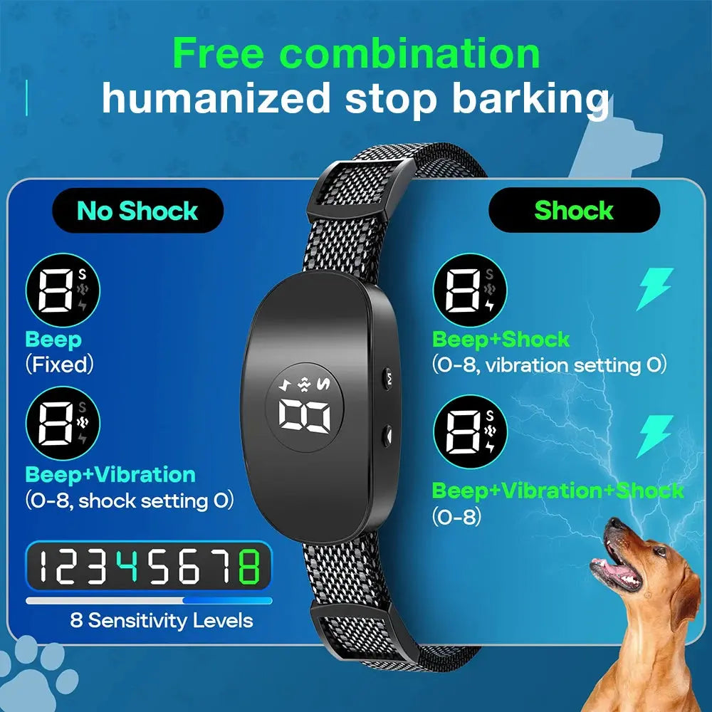 Magnetic Charging Bark Stopper Smart Automatic Anti Barking Dog Collar Dog Rechargeable Bark Stopper Stop Barking Waterproof PAWN-SOME PETS