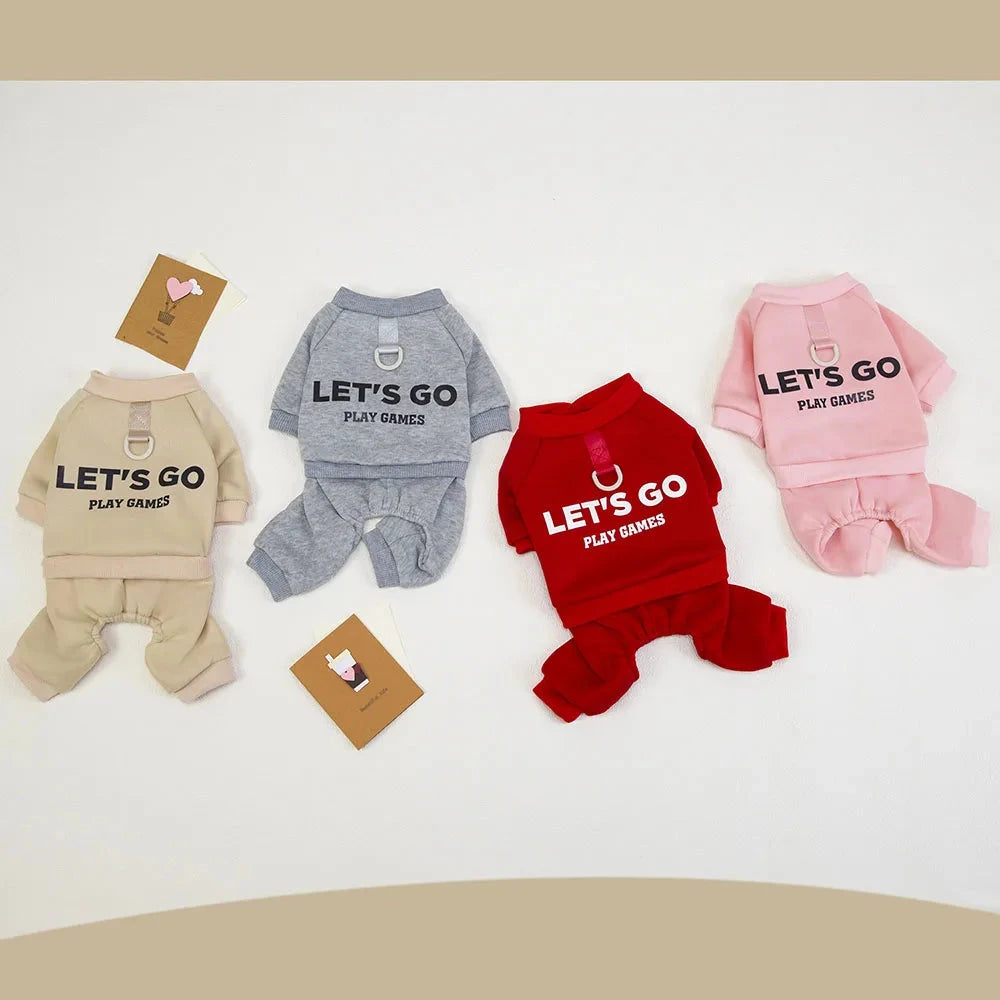 4 Legs Dog Hoodies Jumpsuit for Small Dogs Puppy Clothes Sport Dog Pullover Sweatshirt Doggies Winter Coat Warm Pet Cat Apparel PAWN-SOME PETS