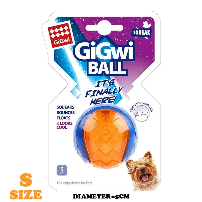 Gigwi Pet Toys Interactive Dog Ball G-Ball Series Squeaky Balls Dog Toys 2.5” for Small/Medium Dogs Bouncy And Assorted Colors PAWN-SOME PETS