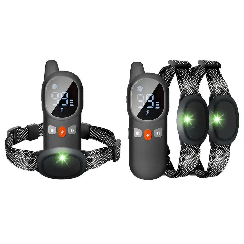 Dog Bark Collar Electric Dog Training Collar Sound Vibration Shock Rechargeable Remote Control Anti Bark Dog Collar Pet Clicker PAWN-SOME PETS