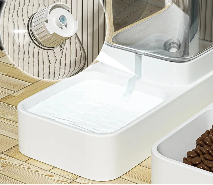 Automatic Cat Feeder & Water Dispenser with Gravity Food Storage Container for Cats and Dogs PAWN-SOME PETS