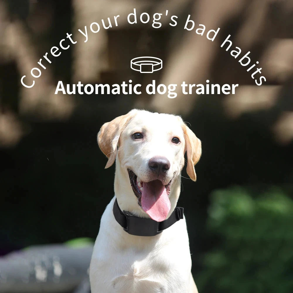 Automatic Bark Stop Device Electric Pet Dog Training Collar Adjustable Ultrasonic Barking Stop Fence Shock Vibration Dog Trainer PAWN-SOME PETS