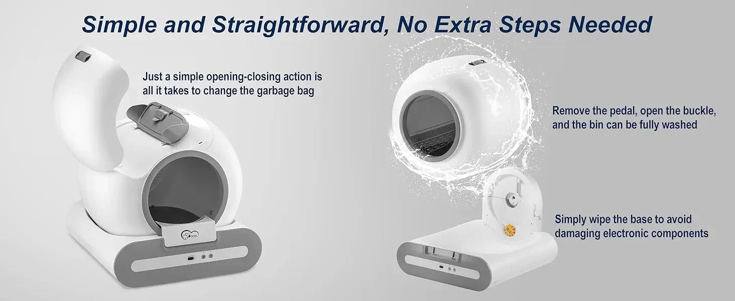 DOEL  Automatic Cat Litter Box Self Cleaning with App Control & Cat Litter Mat Smart Cat Toilet for Multiple Large Cats PAW-SOME PETS