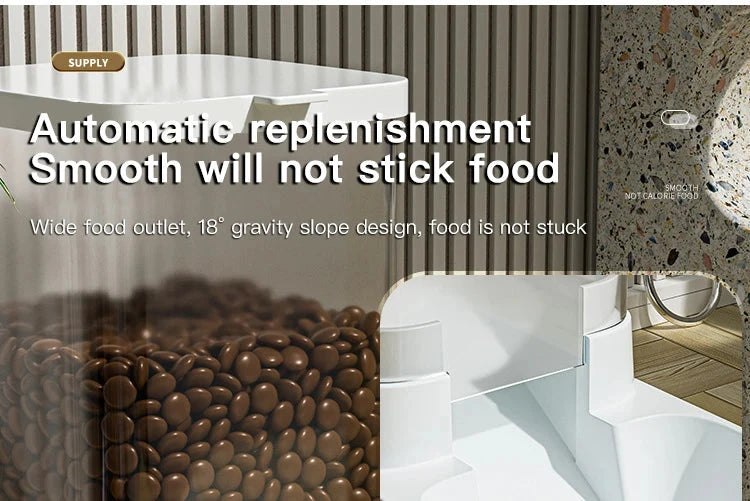 Automatic Cat Feeder & Water Dispenser with Gravity Food Storage Container for Cats and Dogs PAWN-SOME PETS