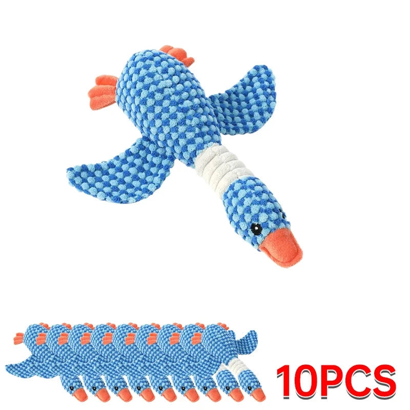 Cute Plush Dog Toys Pet Duck Squeak Toy for Puppy Sound Wild Goose Chew Toy for Small Middle Large Dogs Teeth Cleaning PAWN-SOME PETS