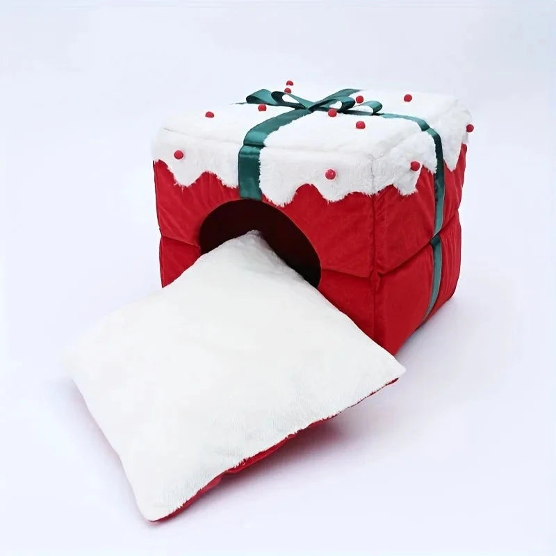 Cats Bed Warm Accessories Christmas Pet Supplies for Winter Dog Mat Products House Houses Habitats Things Goods Accessory Basket PAWN-SOME PETS