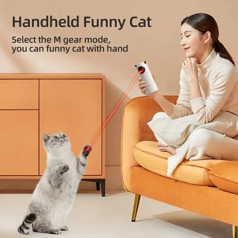 ROJECO Automatic Cat Toys Interactive Smart Teasing Pet LED Laser Indoor Cat Toy Accessories Handheld Electronic Cat Toy For Dog PAWN-SOME PETS