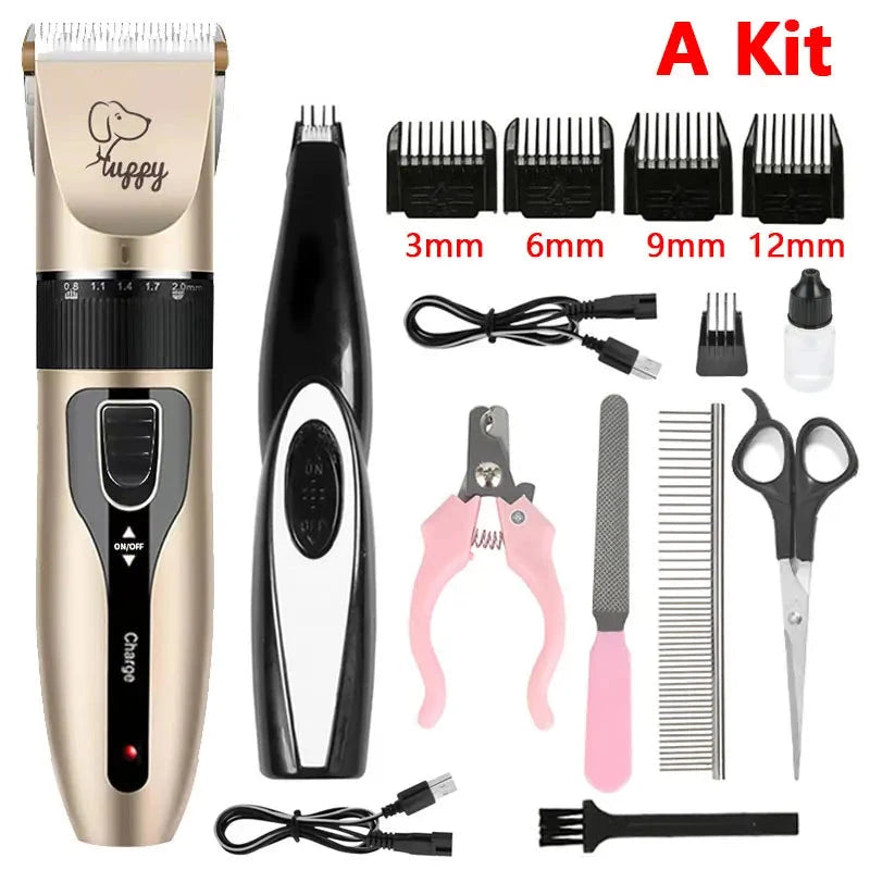 Pet Electric Scissors Kit Cat Dog Hair Prune Machine Professional Shearing Tool Kit Animal Beauty Electric Clipper Trim Foot Hai PAW-SOME PETS