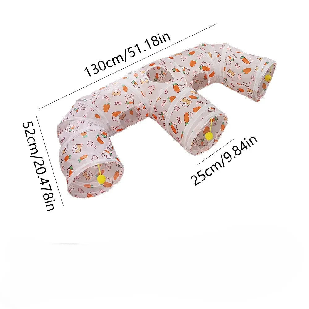 Cat Tunnel Portable Foldable Set Pet Rabbit Guinea Pig Tent Maze Channel Toy Dog Fence Pet Cage Large Space Multiple Gameplay PAW-SOME PETS