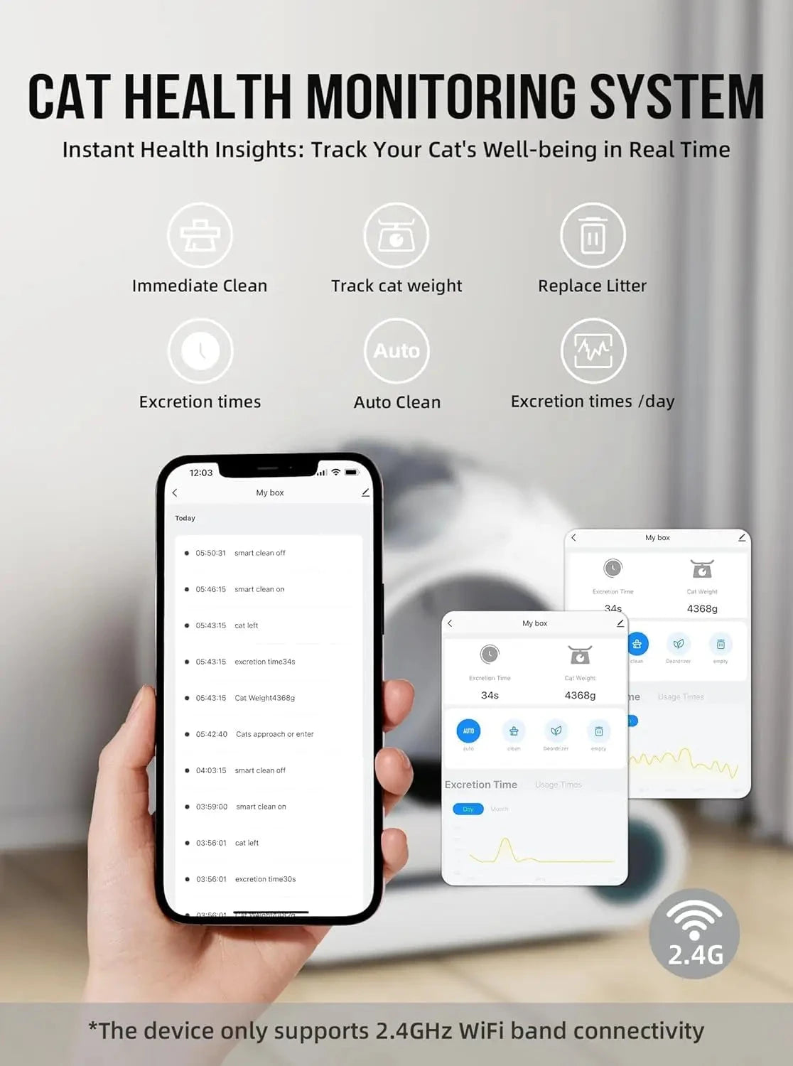 Tonepie 65L Automatic Smart Cat Litter Box Self Cleaning Fully Enclosed Cat Litter Box Pet Toilet Litter Tray English versions PAW-SOME PETS
