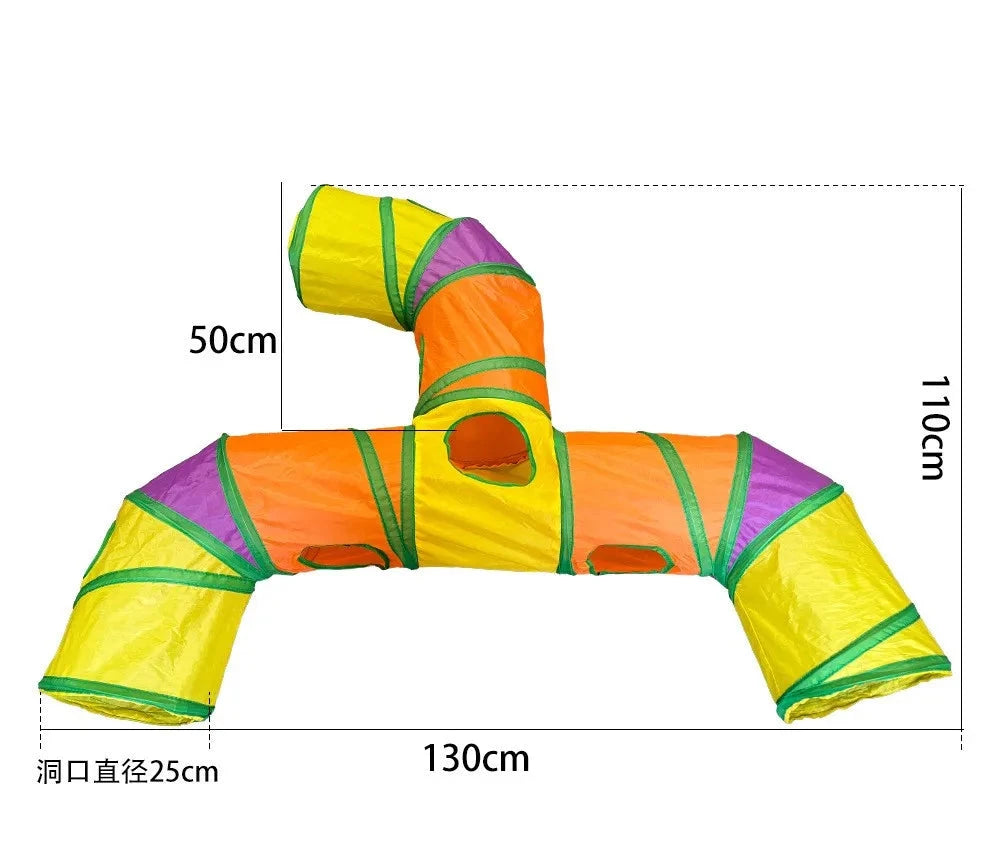 Cat Tunnel Portable Foldable Set Pet Rabbit Guinea Pig Tent Maze Channel Toy Dog Fence Pet Cage Large Space Multiple Gameplay PAW-SOME PETS