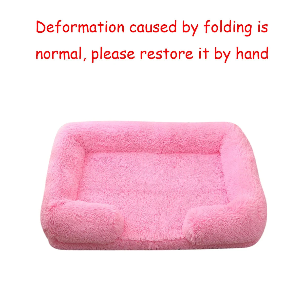Square Dog Bed Plush Pet Bed Winter Thickened Pad House for Dogs Bed Cat Sofa for Flyffy Dogs Sleeping Bed Sofa Removable Mat PAWN-SOME PETS