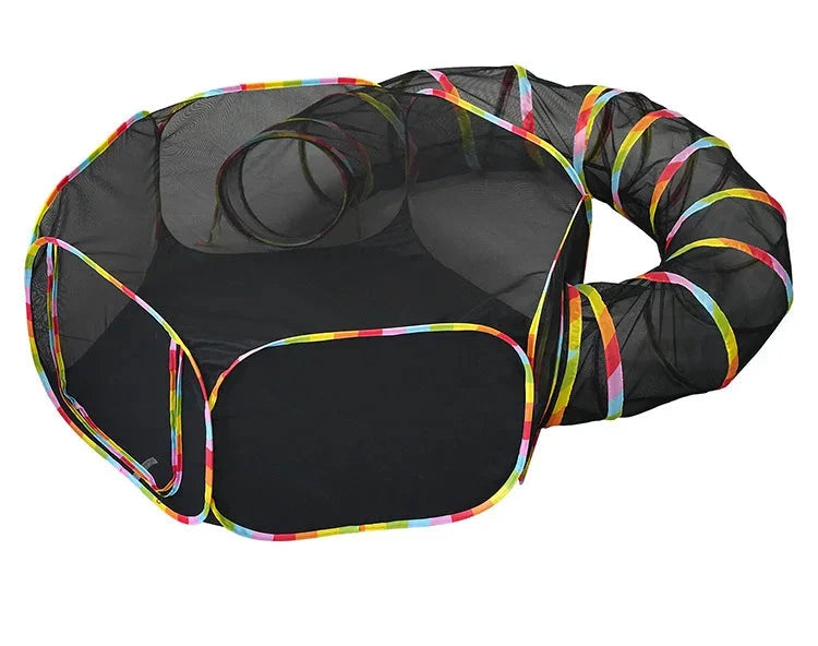Cat Tunnel Portable Foldable Set Pet Rabbit Guinea Pig Tent Maze Channel Toy Dog Fence Pet Cage Large Space Multiple Gameplay PAW-SOME PETS