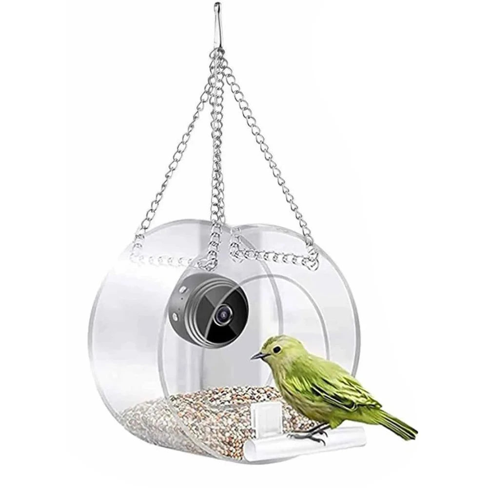Smart Bird House Pet Feeder Acrylic with Camera Home Pet Bird Feeder Transparent 1080P HD Easy Installation Pet Accessories PAWN-SOME PETS