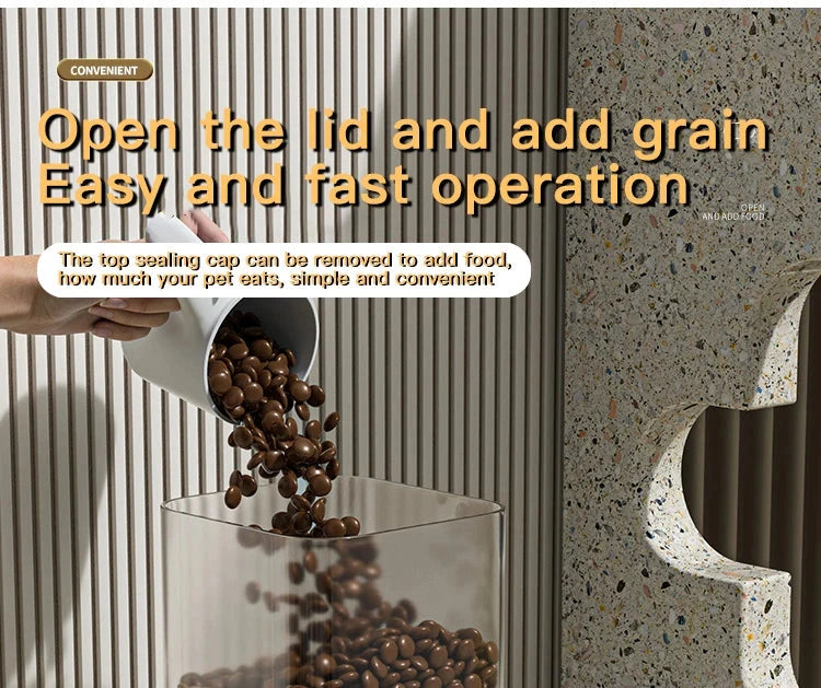 Automatic Cat Feeder & Water Dispenser with Gravity Food Storage Container for Cats and Dogs PAWN-SOME PETS