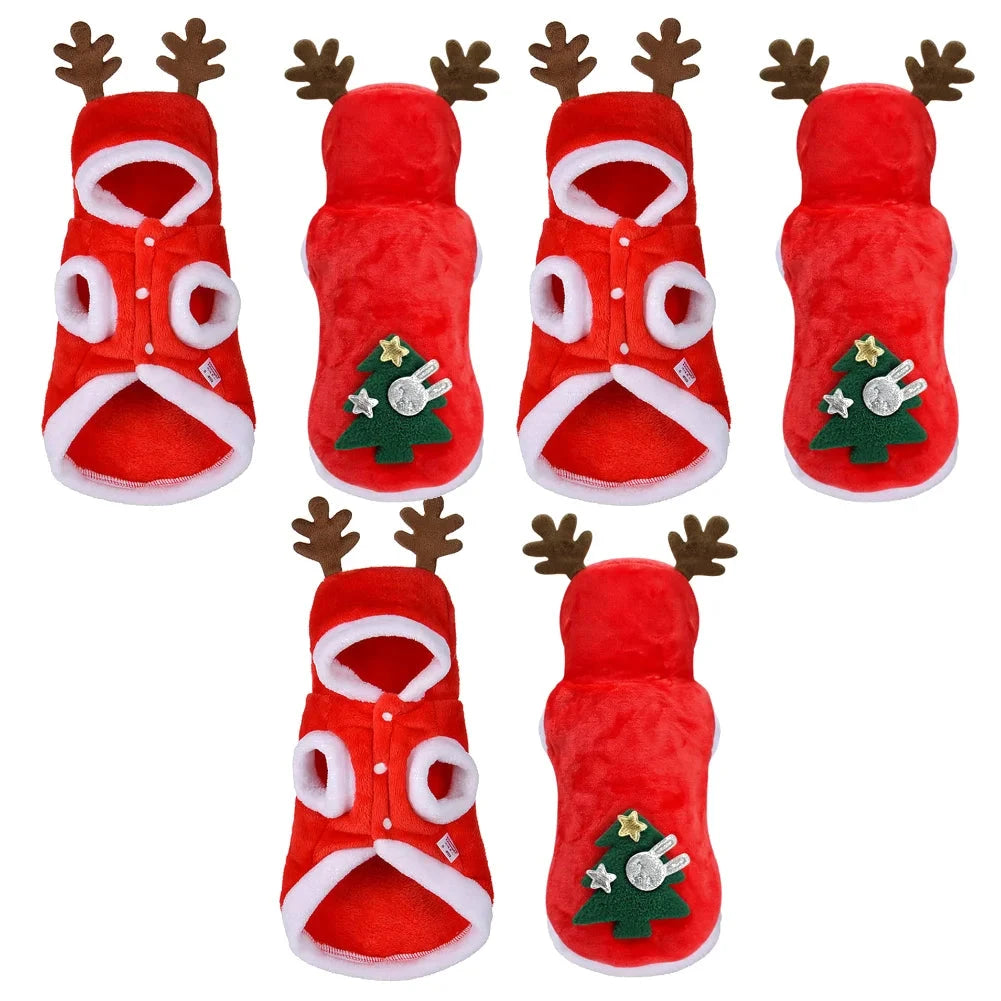 1-3Pcs Winter Dog Christmas Jumpsuit Clothes Warm Pet Jacket Coat Costume for Small Medium Dogs Cats Puppy York Chihuahua PAWN-SOME PETS