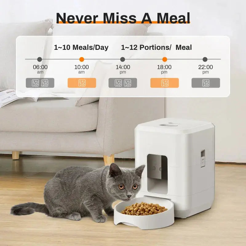 2025 New 2L WiFi Smart Pet Feeder Auto Cat and Dog Food Dispenser Remote App Controlled Slow Feed Timer Quantitative Feeding