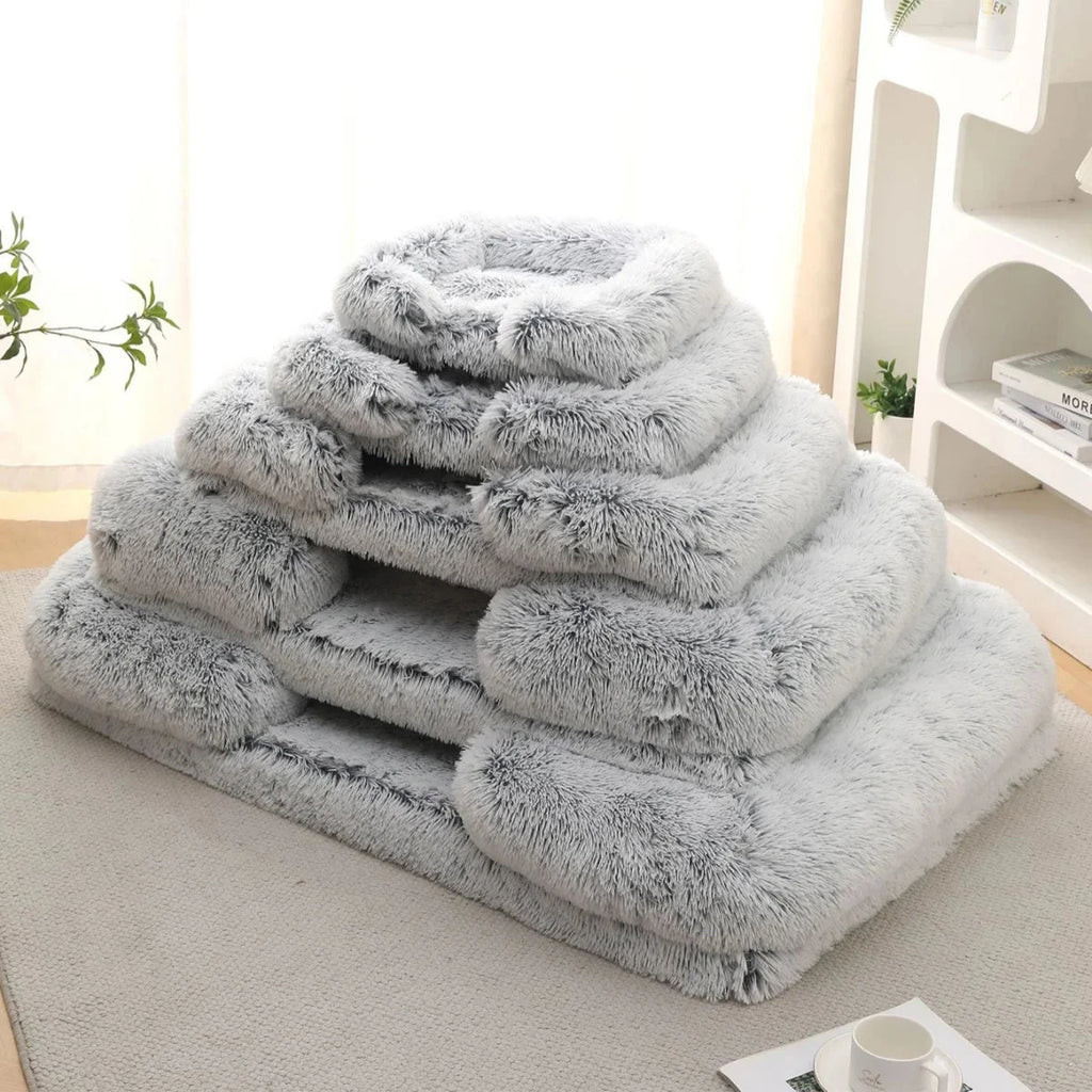 Square Dog Bed Plush Pet Bed Winter Thickened Pad House for Dogs Bed Cat Sofa for Flyffy Dogs Sleeping Bed Sofa Removable Mat PAWN-SOME PETS