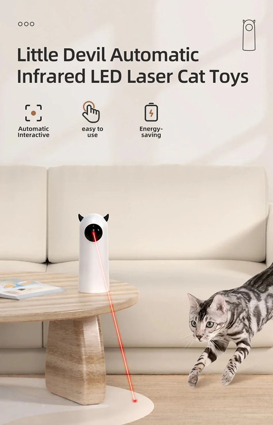 Cat Laser Toy Automatic Rechargeable Motion Random Activated Interactive Cat Toys for Indoor Cats/Dog/Kittne Slow and Fast Mode PAWN-SOME PETS