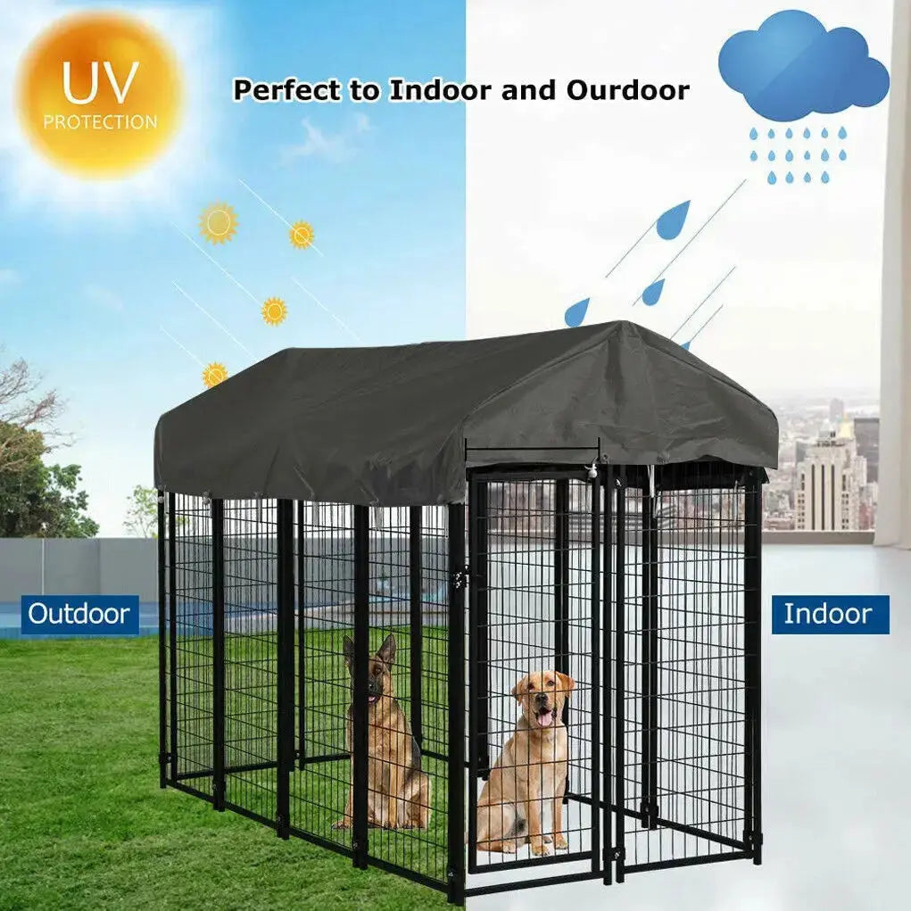 Oversize Dog Cage, Pet Run Enclosure, Playpen with Roof, for Outdoor Pet Kennel, High Fence PAWN-SOME PETS
