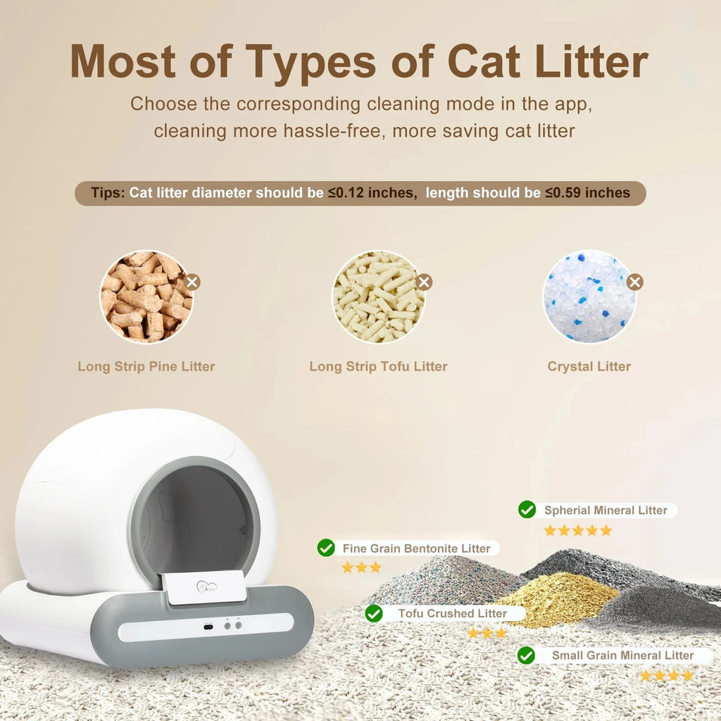 DOEL  Automatic Cat Litter Box Self Cleaning with App Control & Cat Litter Mat Smart Cat Toilet for Multiple Large Cats PAW-SOME PETS