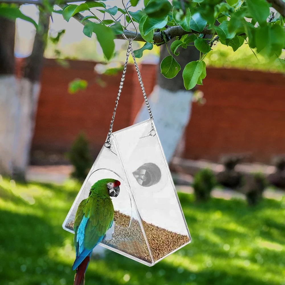 Smart Bird House Pet Feeder Acrylic with Camera Home Pet Bird Feeder Transparent 1080P HD Easy Installation Pet Accessories PAWN-SOME PETS