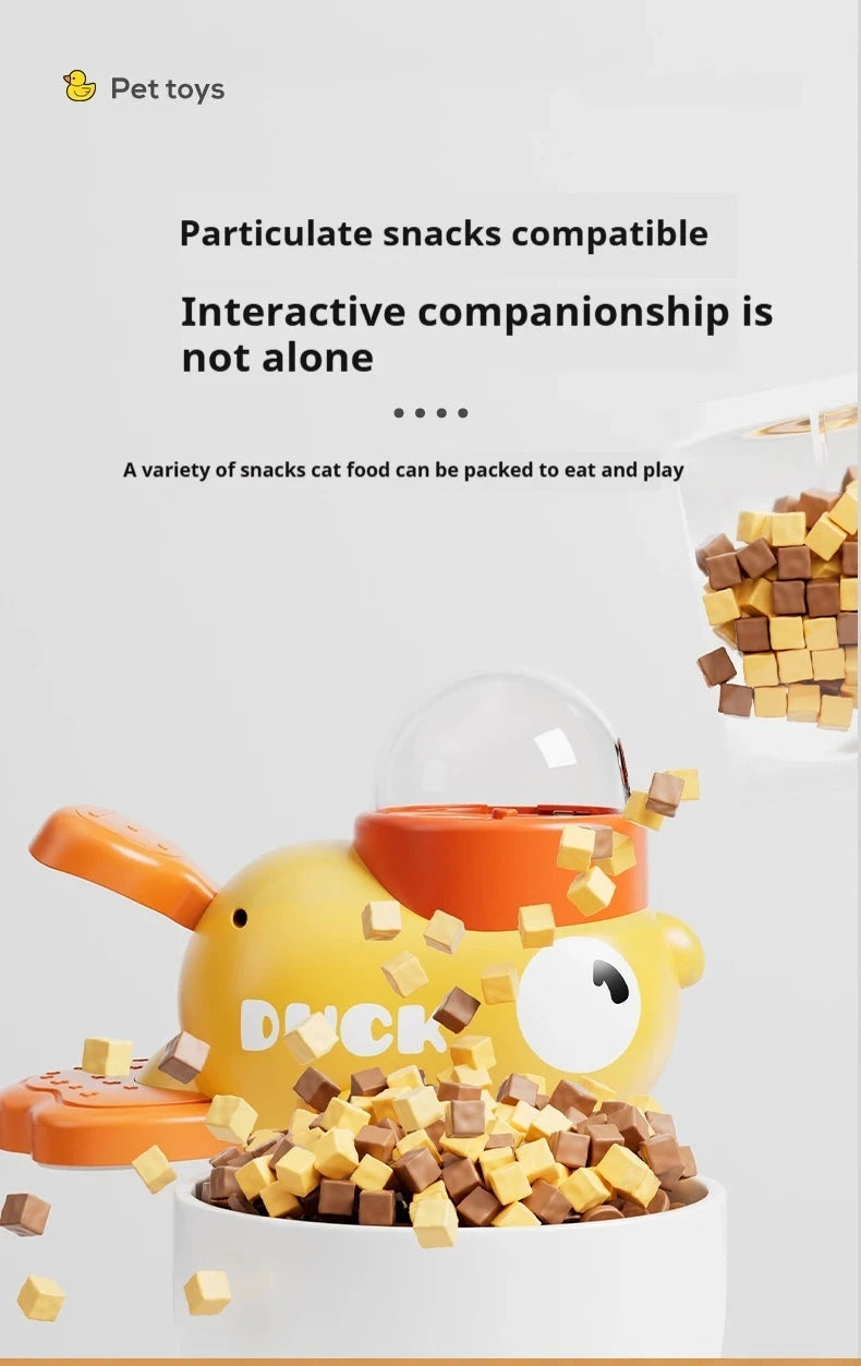 Intelligent Dog Automatic Feeder Cat Dog Puzzle Feeder Interactive Pet Food Treat Dispenser Cartoon Duck Design for Dog Training PAWN-SOME PETS