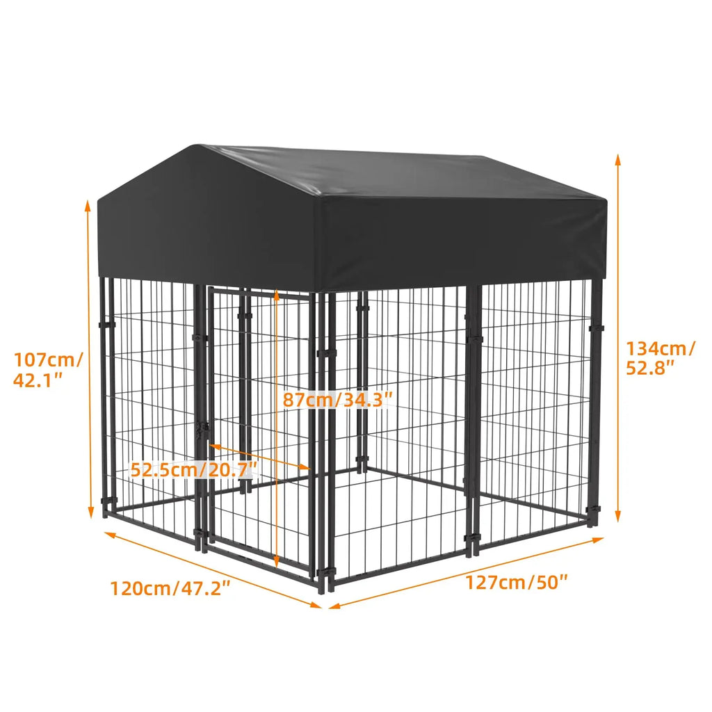 Oversize Dog Cage, Pet Run Enclosure, Playpen with Roof, for Outdoor Pet Kennel, High Fence PAWN-SOME PETS