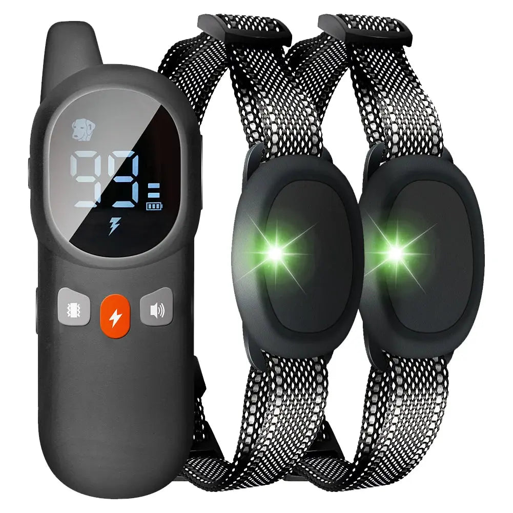 Dog Bark Collar Electric Dog Training Collar Sound Vibration Shock Rechargeable Remote Control Anti Bark Dog Collar Pet Clicker PAWN-SOME PETS