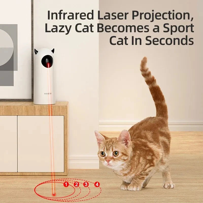 ROJECO Automatic Cat Toys Interactive Smart Teasing Pet LED Laser Indoor Cat Toy Accessories Handheld Electronic Cat Toy For Dog PAWN-SOME PETS