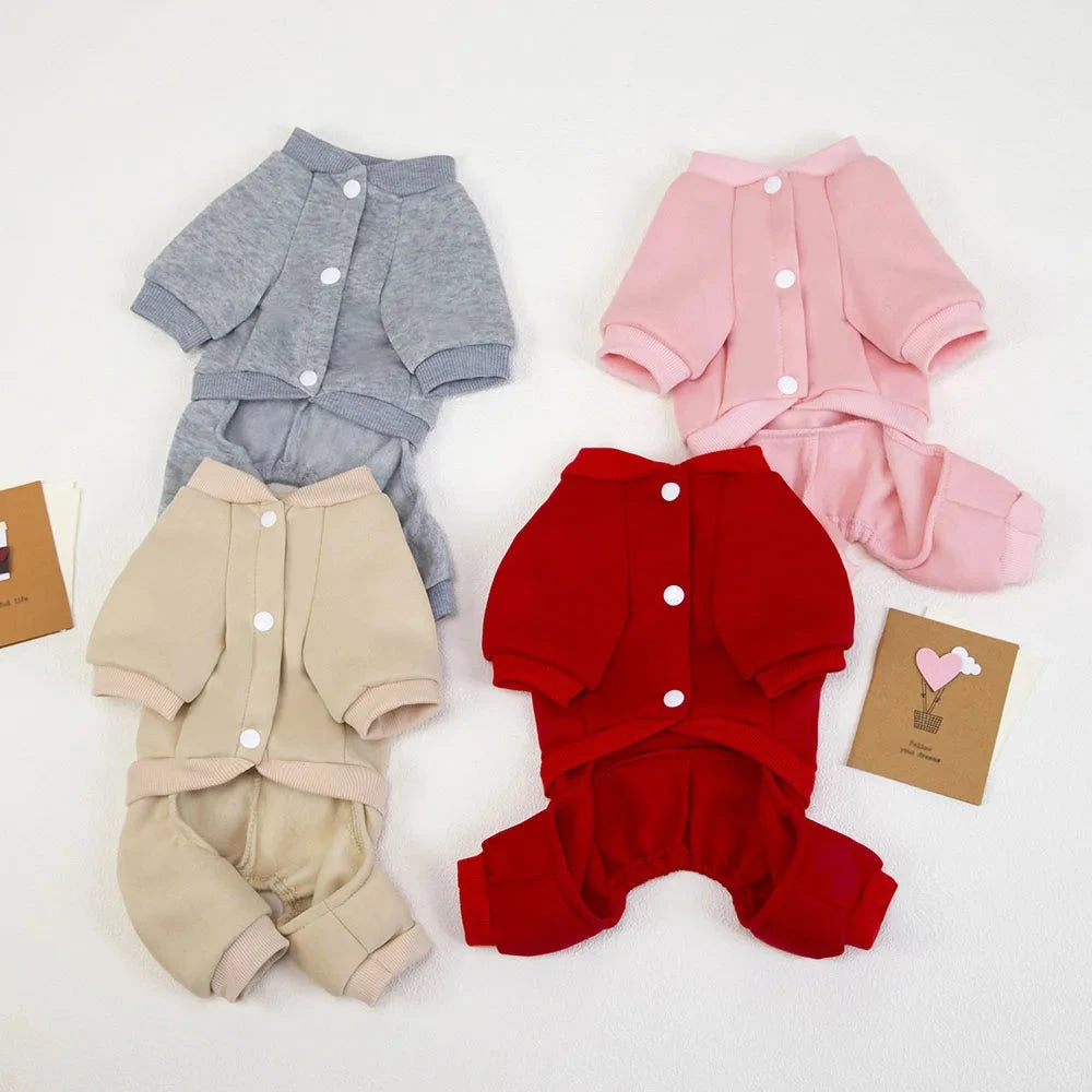 Pet Clothes Dog Clothing Autumn and Winter Small Dogs Sport 4-Legged Hoodies for Dogs Fleece Puppy Sweatshirt Jumpsuit for Cats PAWN-SOME PETS