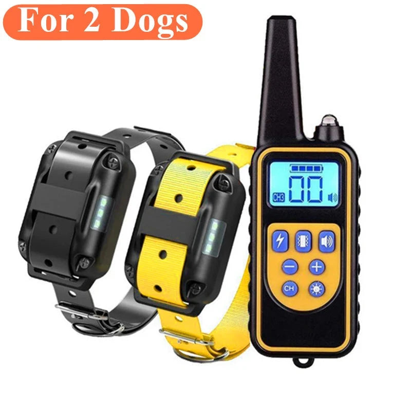 800m Digital Dog Training Collar Waterproof Rechargeable Remote Control Pet with LCD Display for All Size Shock Vibration Sound PAWN-SOME PETS
