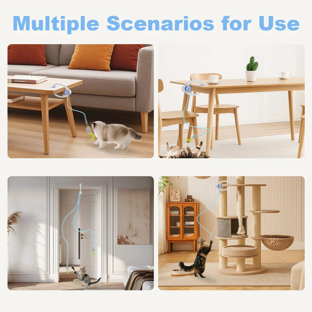 Cat Toys Electric Door Hanging Cat Toy Interactive Cat Toy USB Rechargeable Self Play Toy Retractable Kitten Toys PAWN-SOME PETS