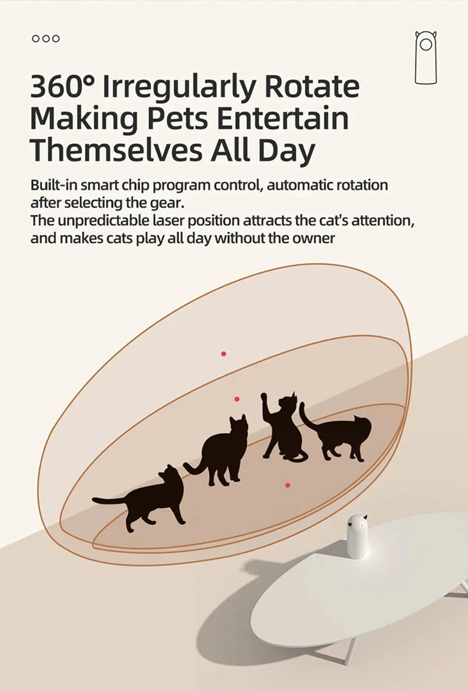 Cat Laser Toy Automatic Rechargeable Motion Random Activated Interactive Cat Toys for Indoor Cats/Dog/Kittne Slow and Fast Mode PAWN-SOME PETS