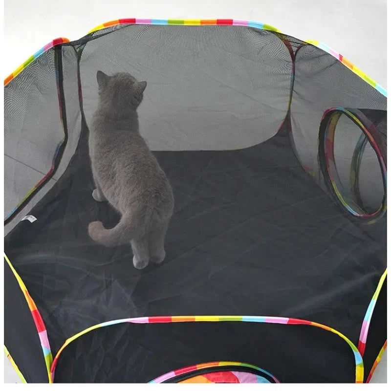 Cat Tunnel Portable Foldable Set Pet Rabbit Guinea Pig Tent Maze Channel Toy Dog Fence Pet Cage Large Space Multiple Gameplay PAW-SOME PETS