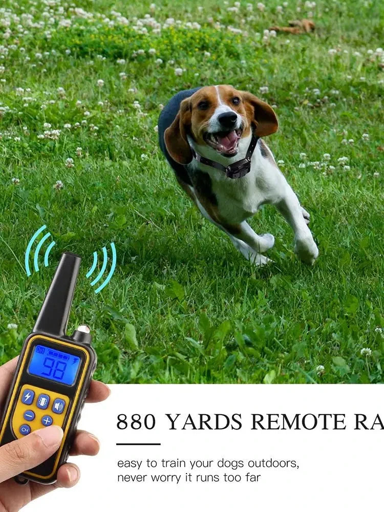 800m Digital Dog Training Collar Waterproof Rechargeable Remote Control Pet with LCD Display for All Size Shock Vibration Sound PAWN-SOME PETS