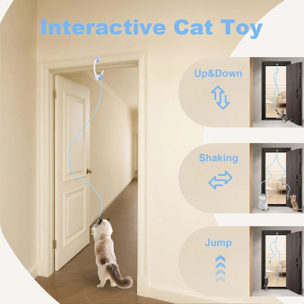 Cat Toys Electric Door Hanging Cat Toy Interactive Cat Toy USB Rechargeable Self Play Toy Retractable Kitten Toys PAWN-SOME PETS