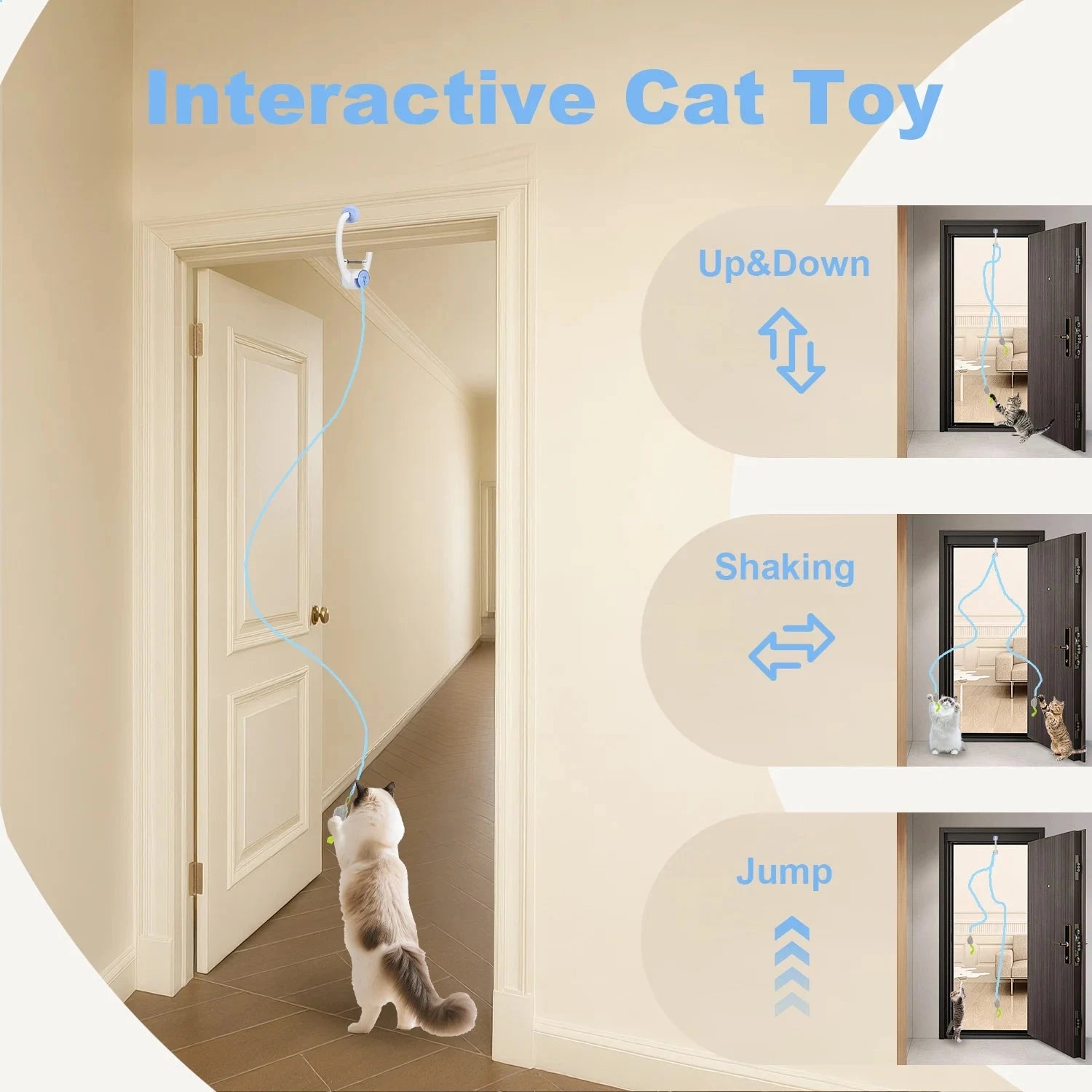 Cat Toys Electric Door Hanging Cat Toy Interactive Cat Toy USB Rechargeable Self Play Toy Retractable Kitten Toys PAWN-SOME PETS