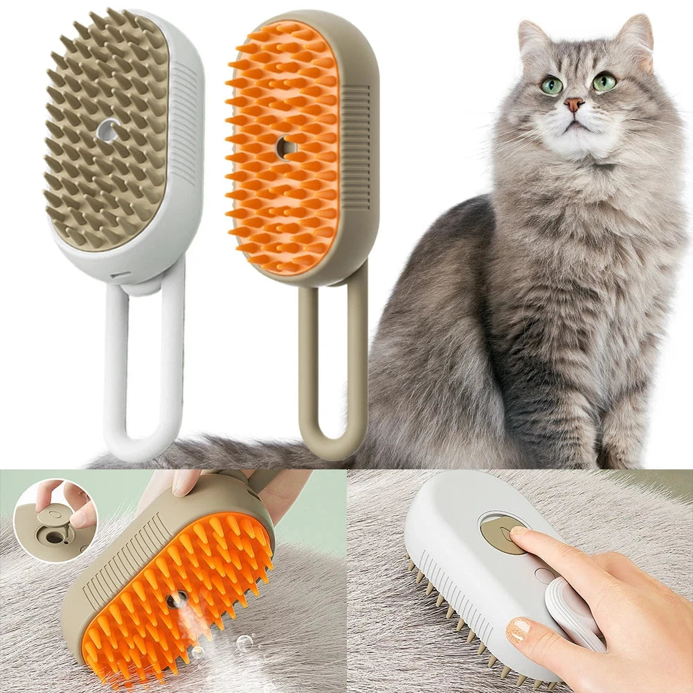 1-5pcs Cat Steam Brush USB Electric Water Spray Kitten Pet Comb Silicone Dog Bath Massage Brush with Liquid Grooming Supplies PAW-SOME PETS