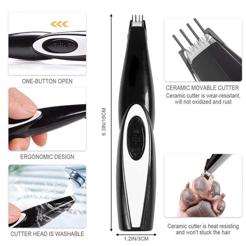 Pet Clipper Grooming Kit Rechargeable Pet Hair Trimmer Shaver Haircut Set For Cat Dog Hair Cutting Remover Machine Professional PAW-SOME PETS