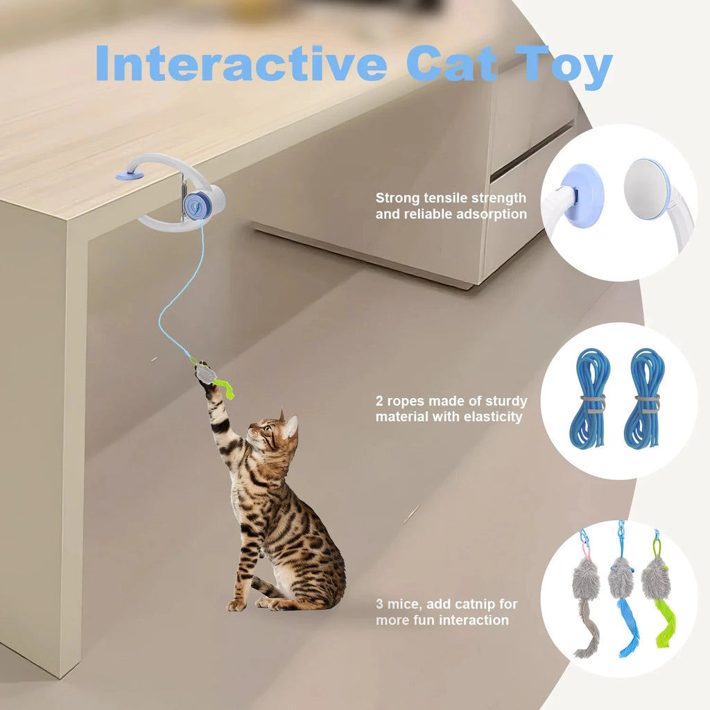 Cat Toys Electric Door Hanging Cat Toy Interactive Cat Toy USB Rechargeable Self Play Toy Retractable Kitten Toys PAWN-SOME PETS