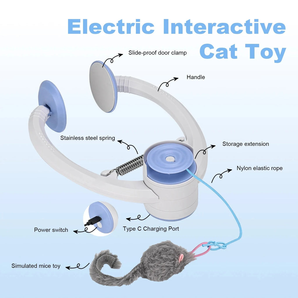 Cat Toys Electric Door Hanging Cat Toy Interactive Cat Toy USB Rechargeable Self Play Toy Retractable Kitten Toys PAWN-SOME PETS