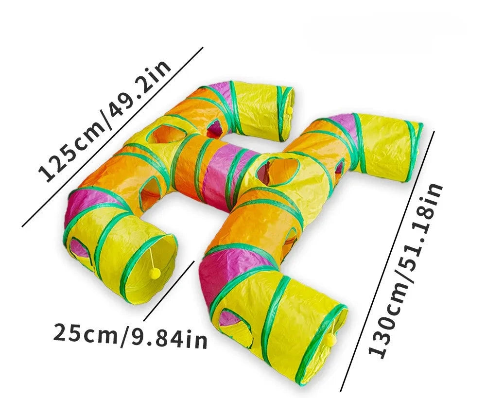 Cat Tunnel Portable Foldable Set Pet Rabbit Guinea Pig Tent Maze Channel Toy Dog Fence Pet Cage Large Space Multiple Gameplay PAW-SOME PETS