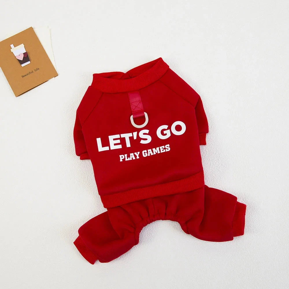 Pet Clothes Dog Clothing Autumn and Winter Small Dogs Sport 4-Legged Hoodies for Dogs Fleece Puppy Sweatshirt Jumpsuit for Cats PAWN-SOME PETS