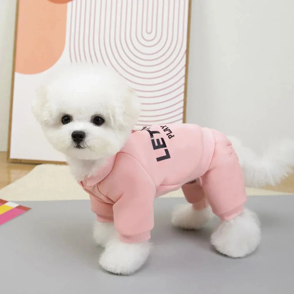 4 Legs Dog Hoodies Jumpsuit for Small Dogs Puppy Clothes Sport Dog Pullover Sweatshirt Doggies Winter Coat Warm Pet Cat Apparel PAWN-SOME PETS